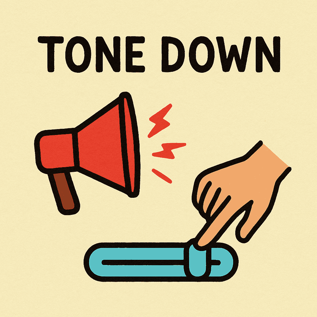 tone down meaning and examples thumbnail