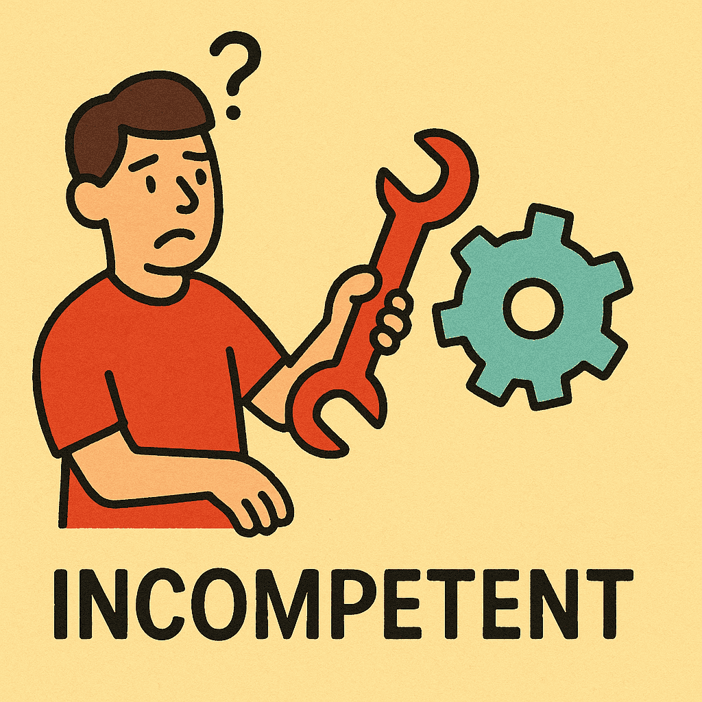 incompetent meaning and examples