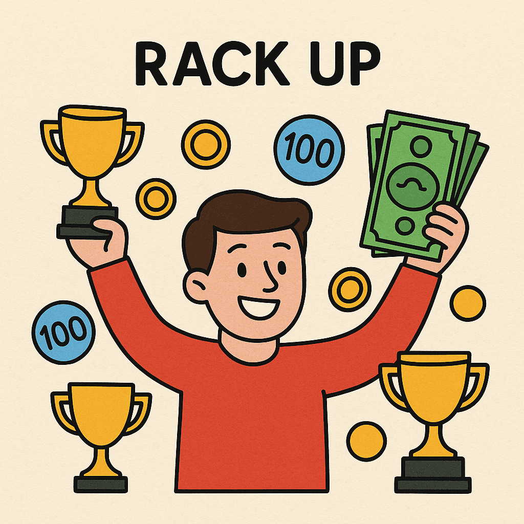 rack up meaning and examples thumbnail