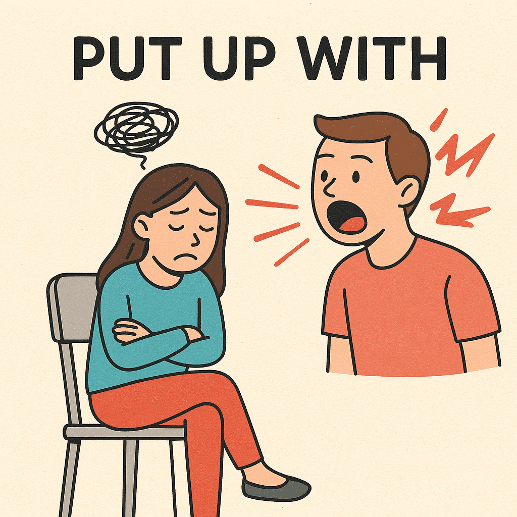 put up with meaning and examples thumbnail