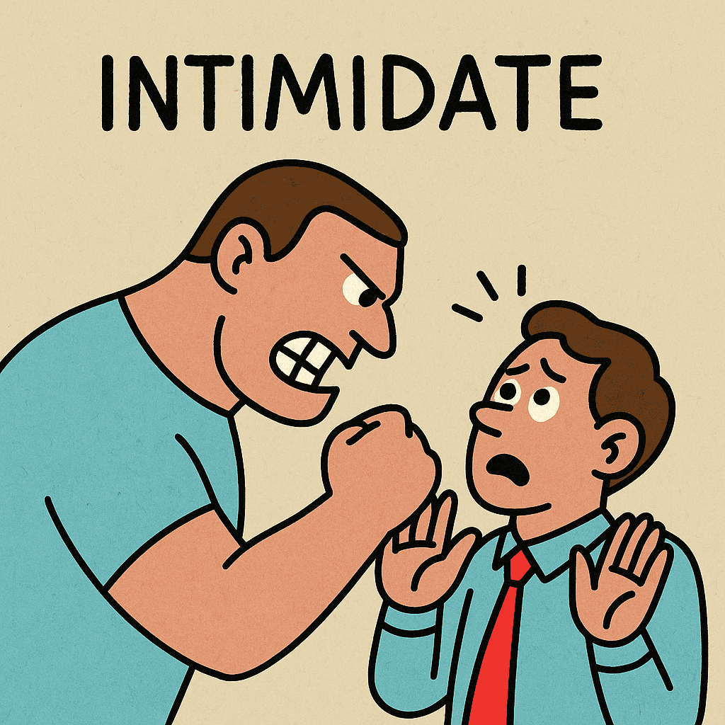 intimidate meaning and examples thumbnail
