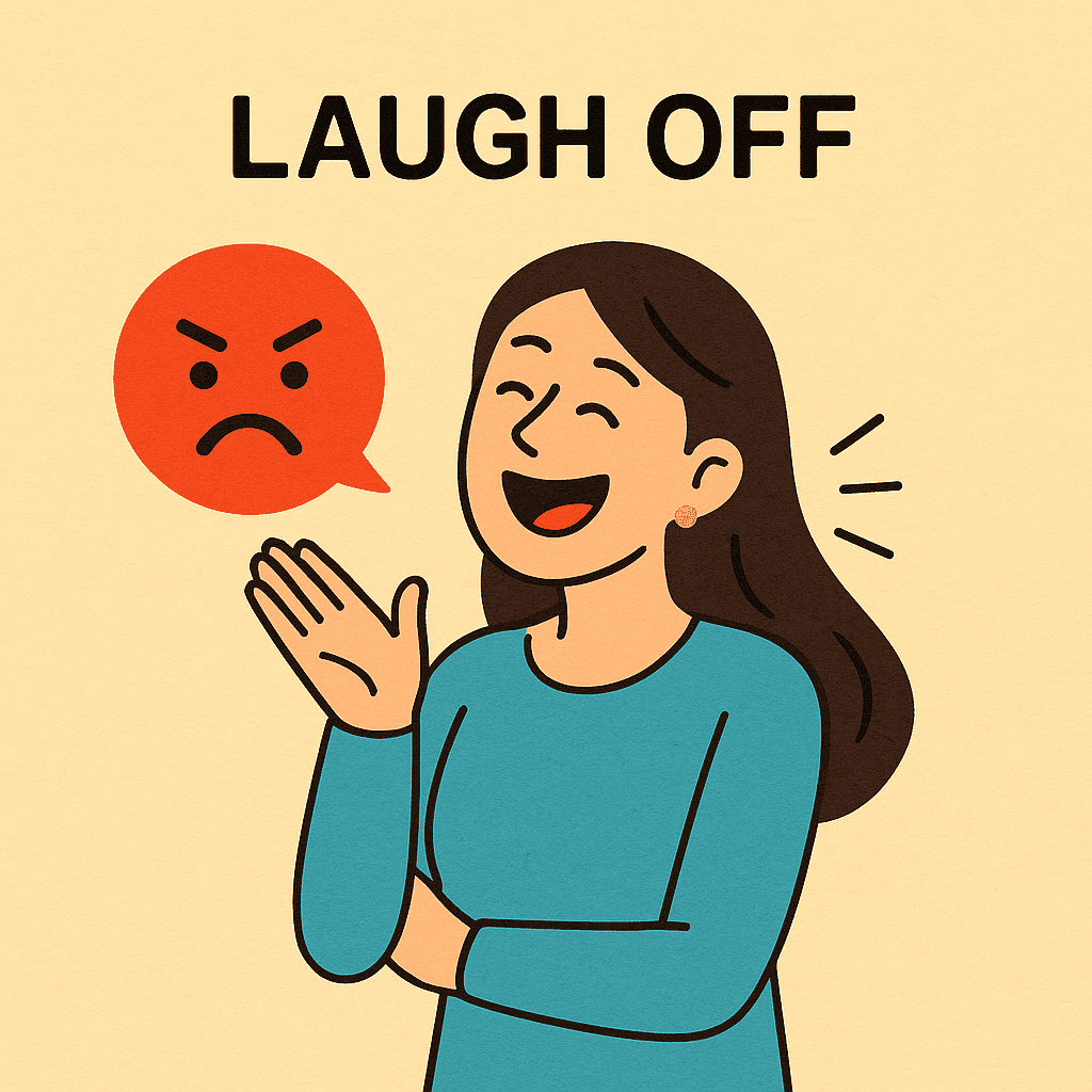 laugh off meaning and examples thumbnail