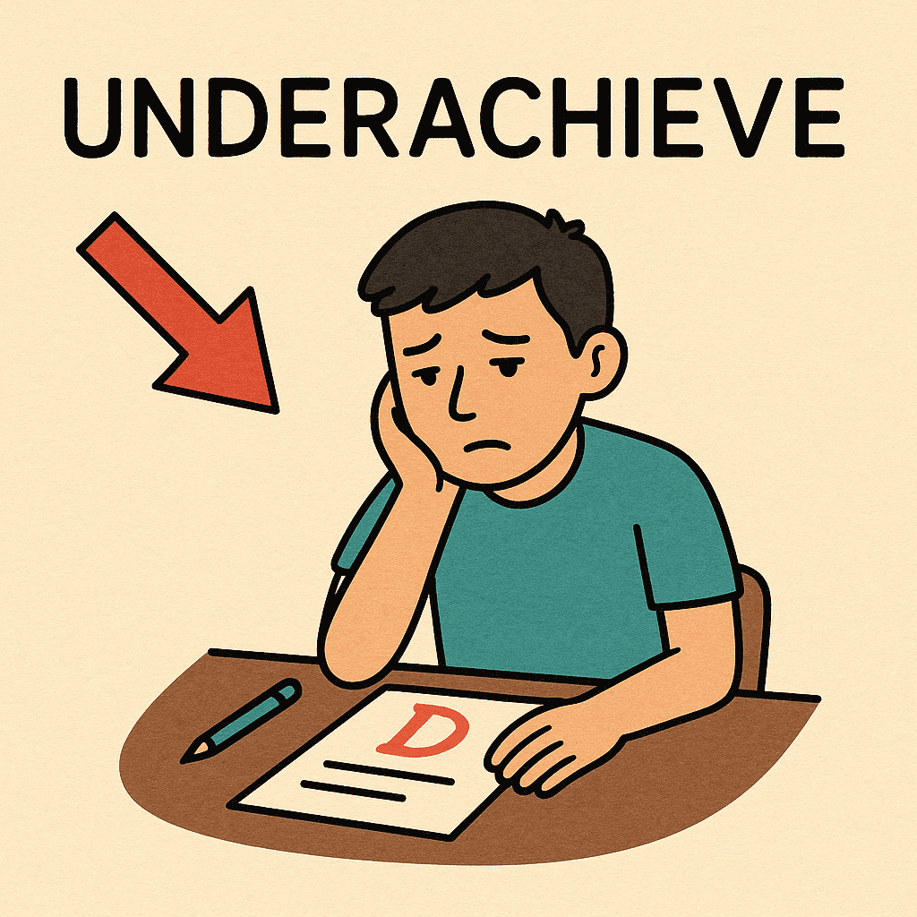 underachieve meaning and examples thumbnail