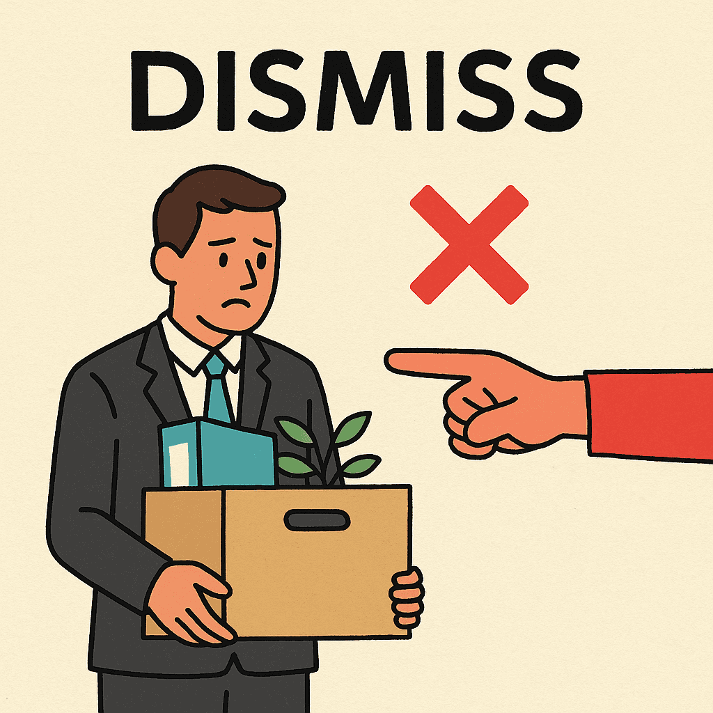 dismiss meaning and examples