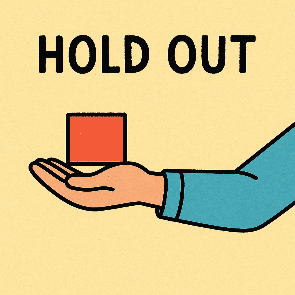 hold out meaning and examples