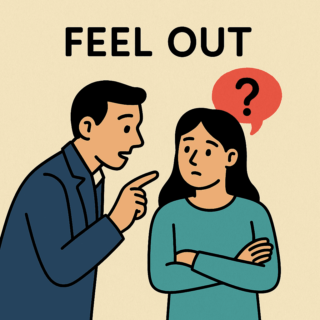 feel out meaning and examples thumbnail