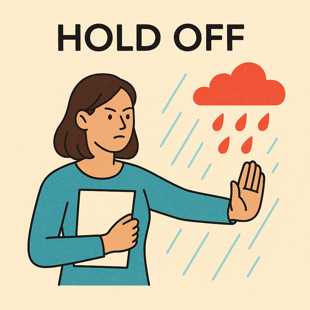 hold off meaning and examples