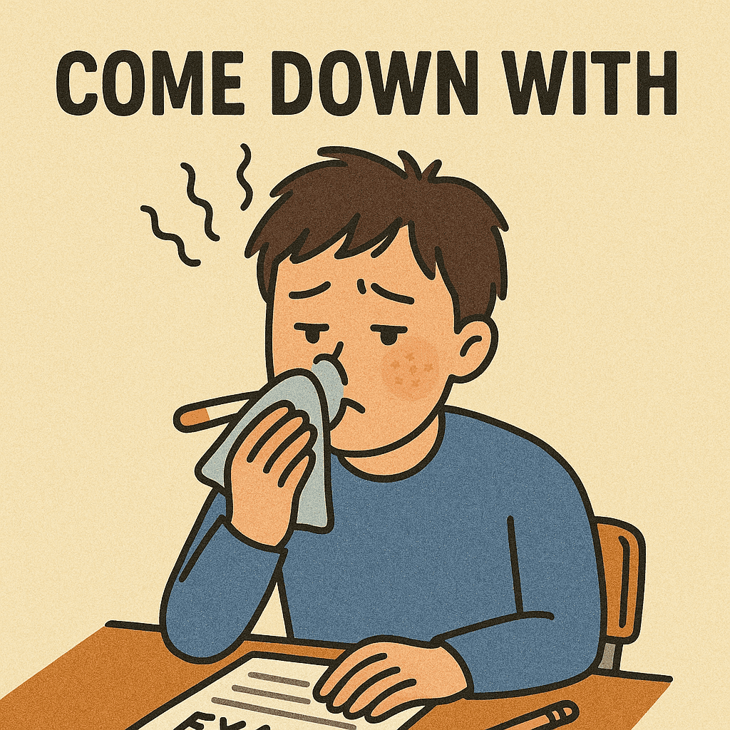 come down with meaning and examples thumbnail