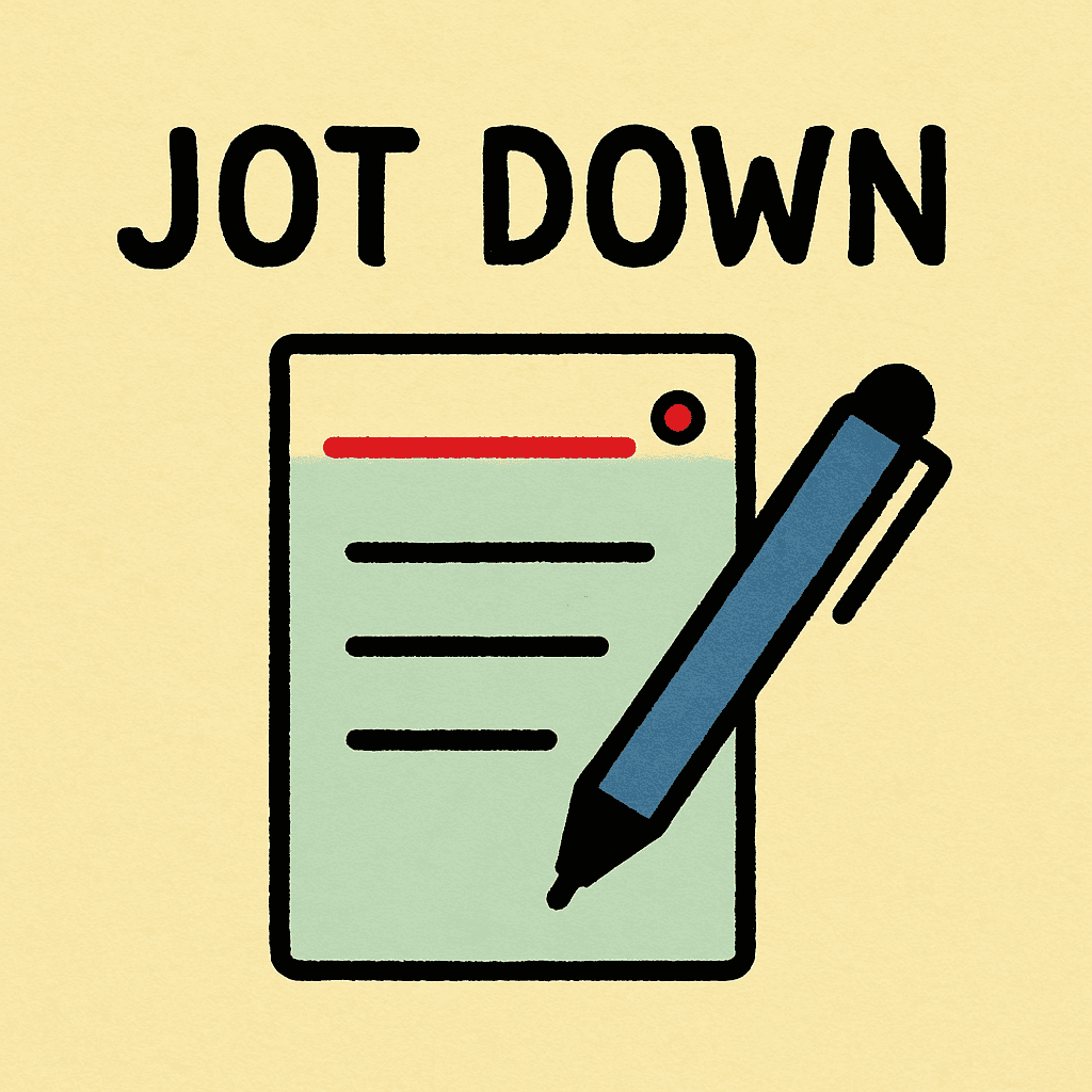 jot down meaning and examples thumbnail