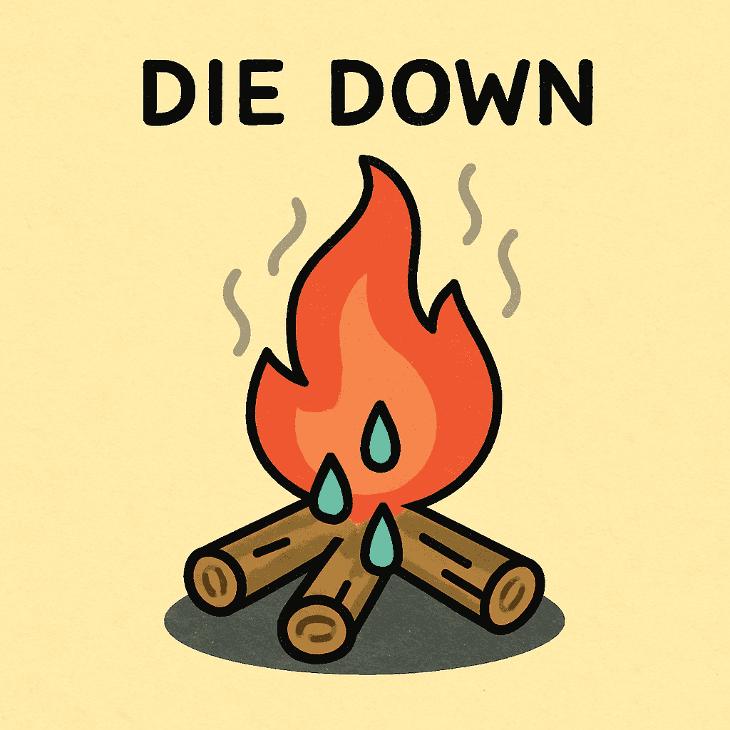 die down meaning and examples thumbnail