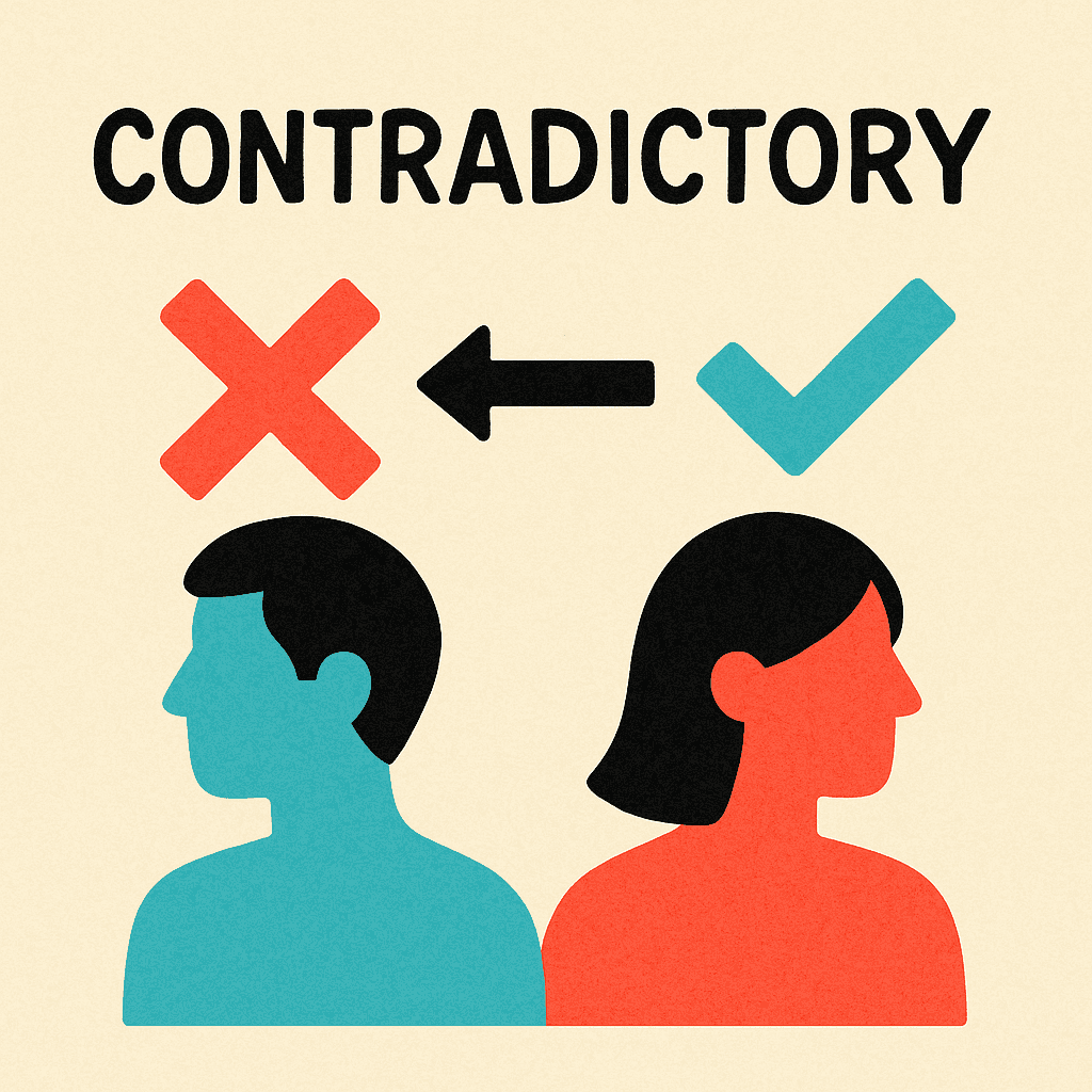 contradictory meaning and examples