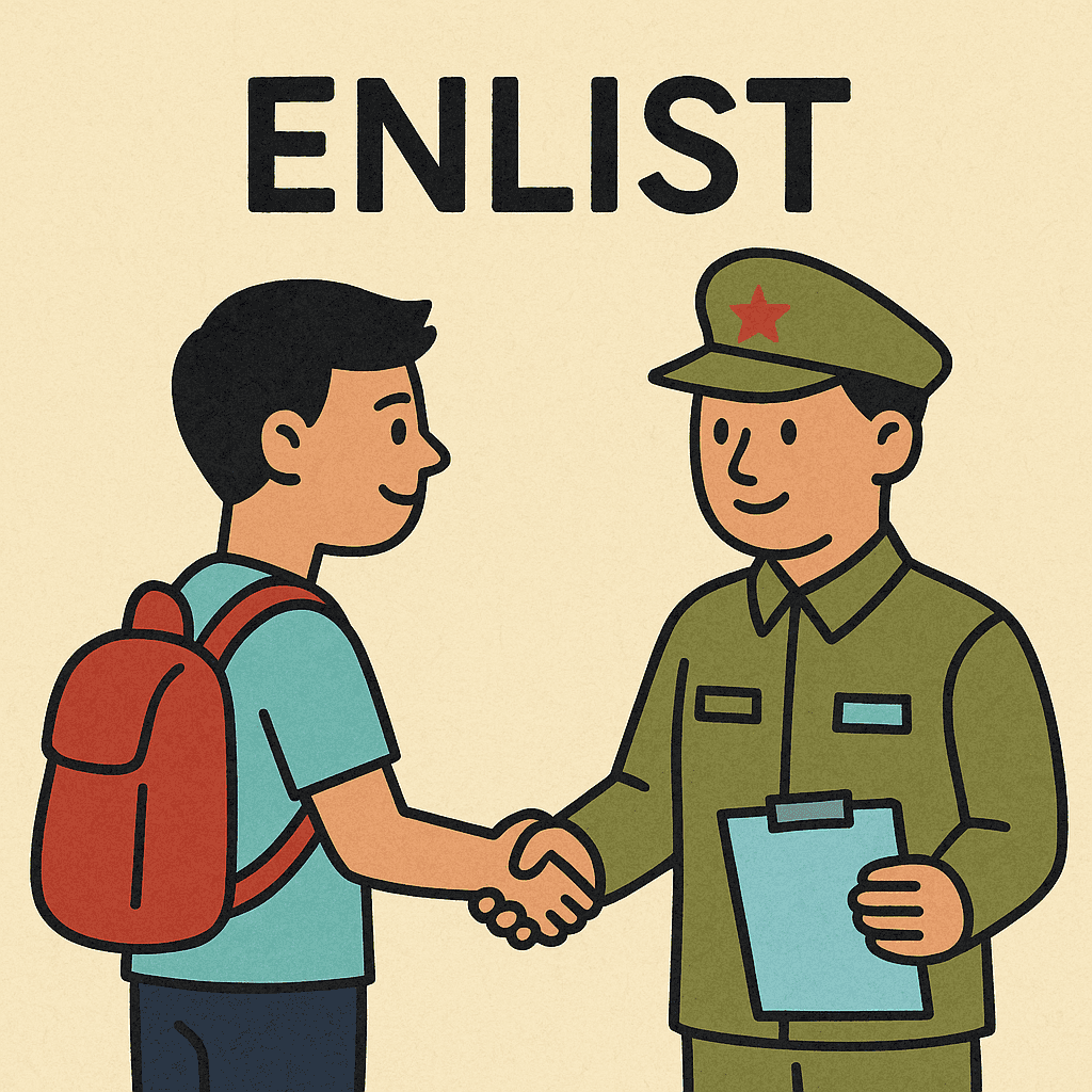 enlist meaning and examples thumbnail