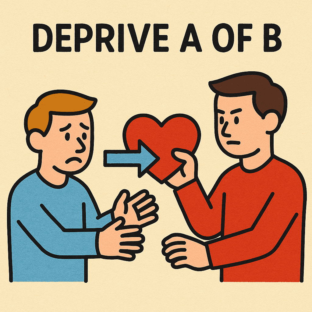 deprive A of B meaning and examples thumbnail
