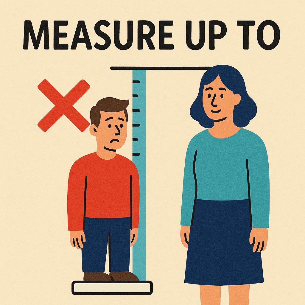 measure up to meaning and examples thumbnail
