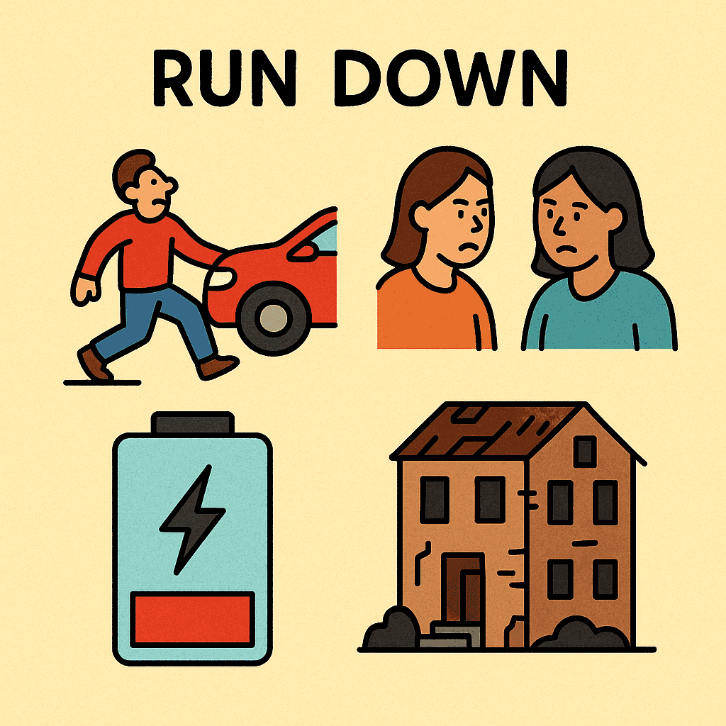run down meaning and examples thumbnail