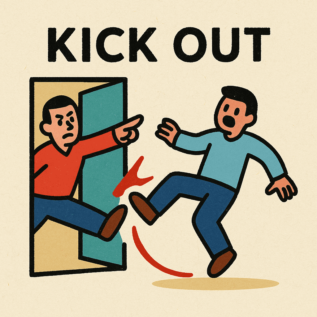 kick out meaning and examples thumbnail