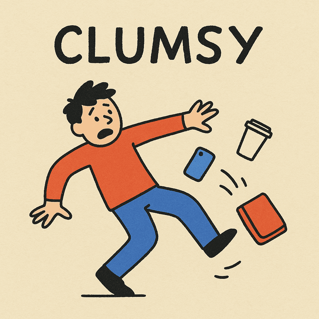 clumsy meaning and examples thumbnail