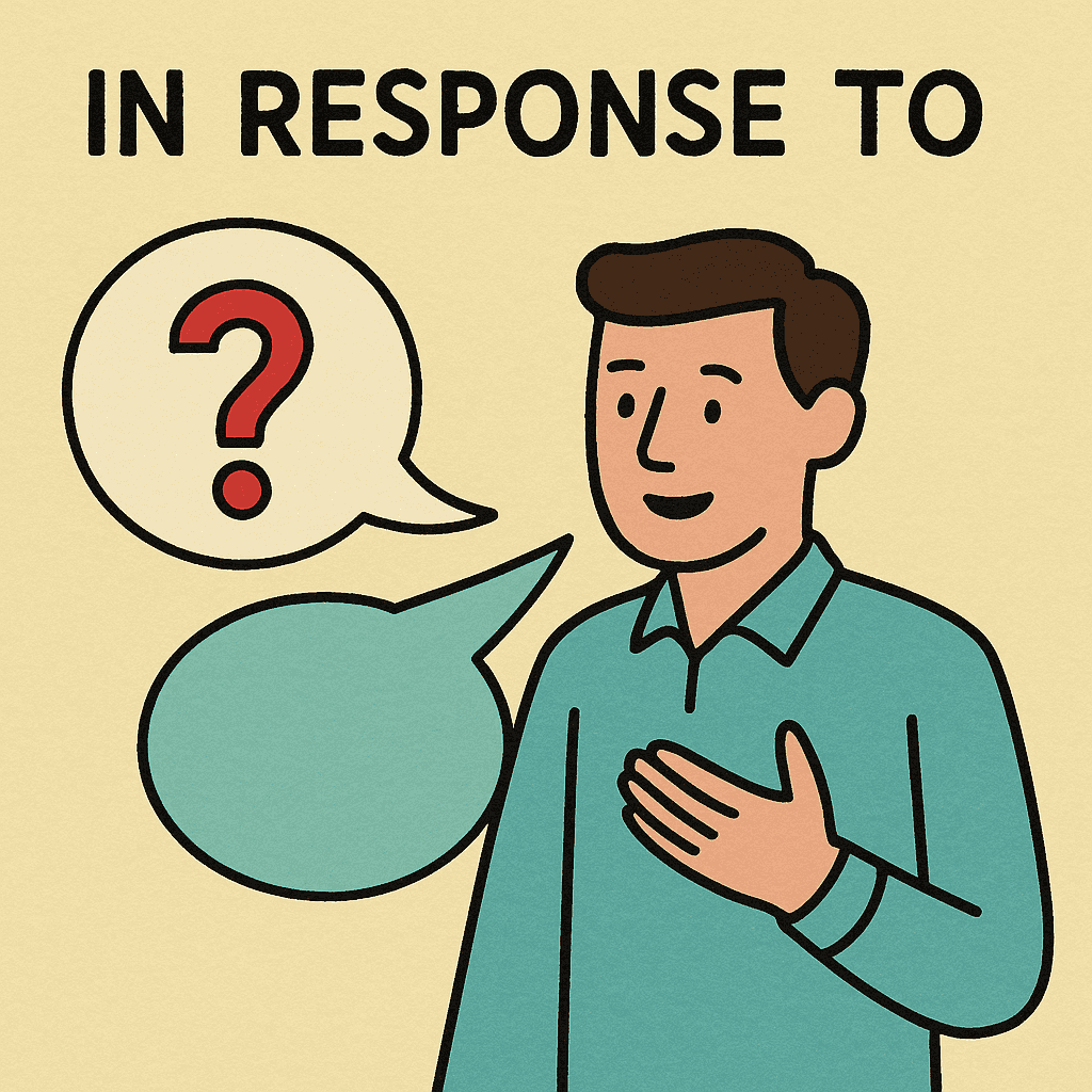 in response to meaning and examples