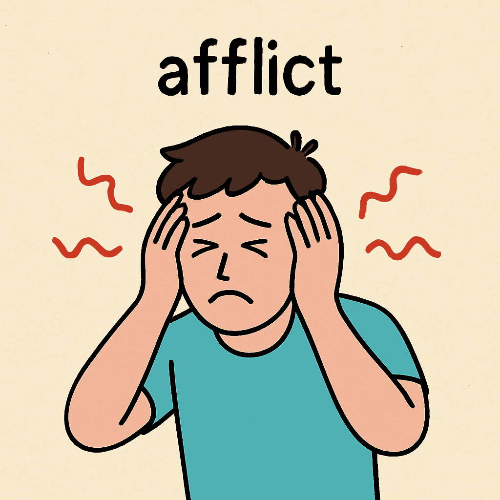 afflict meaning and examples thumbnail