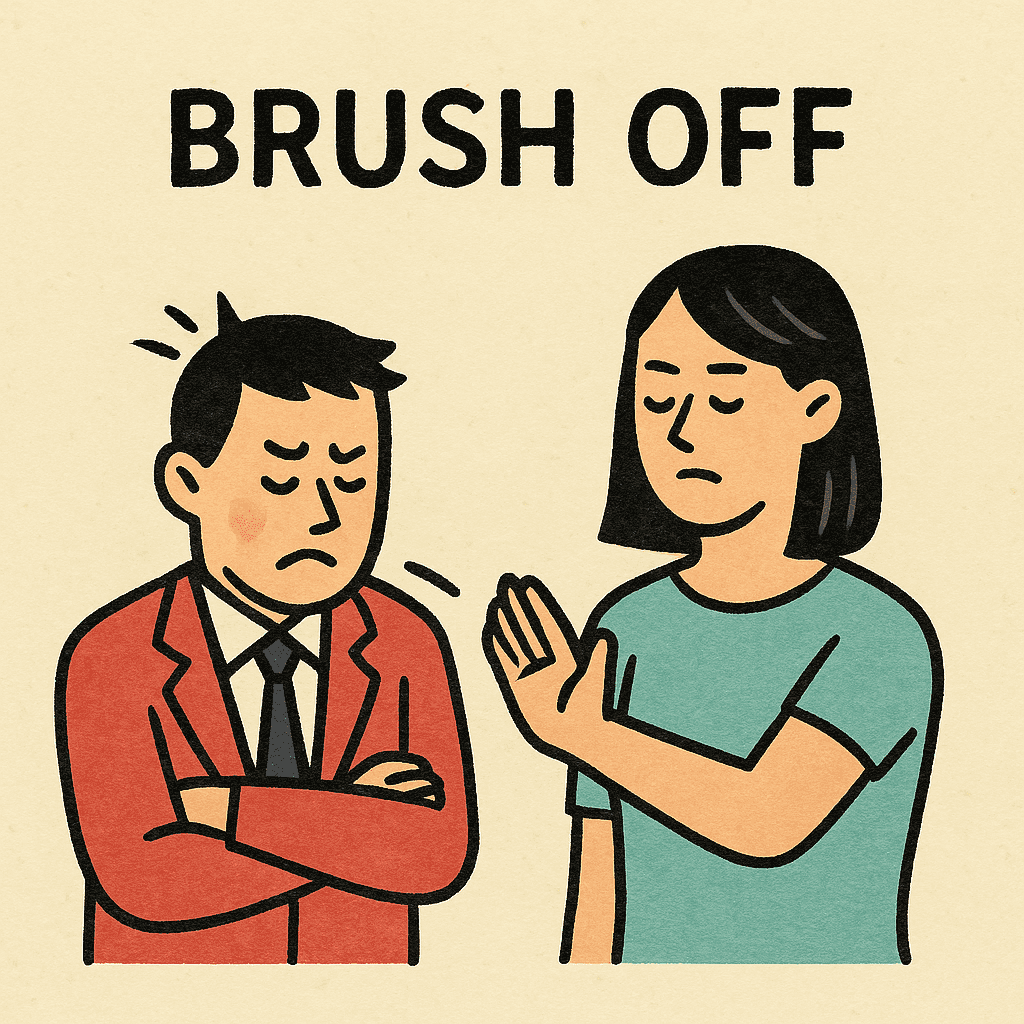 brush off meaning and examples thumbnail