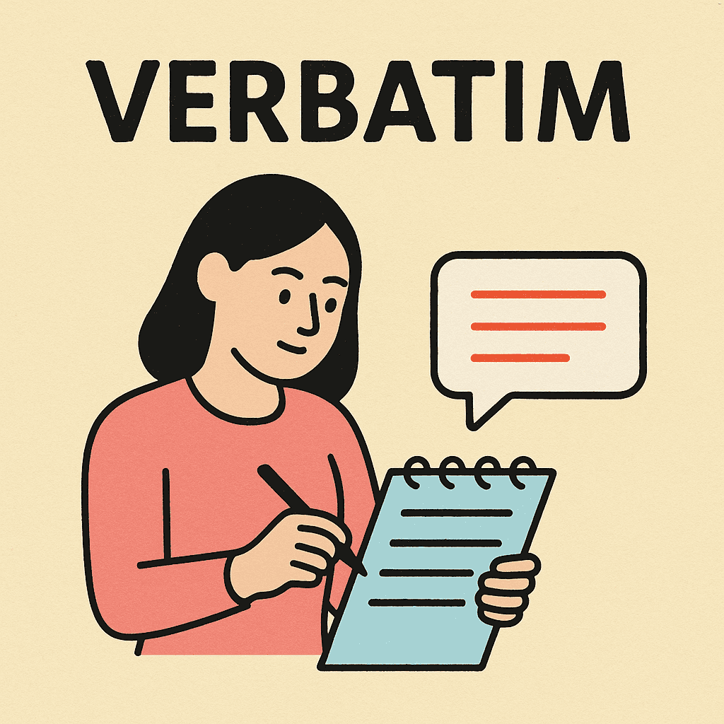 verbatim meaning and examples thumbnail