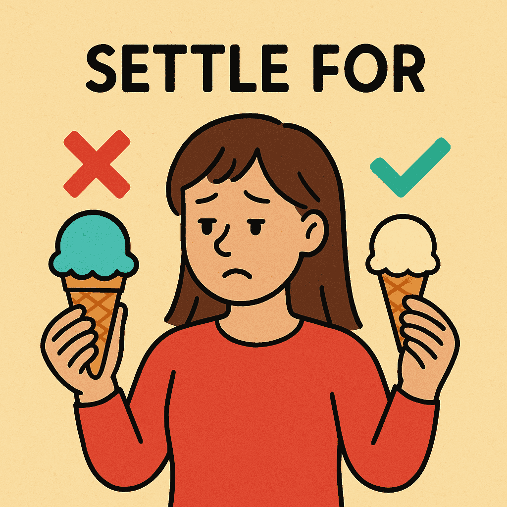 settle for meaning and examples thumbnail
