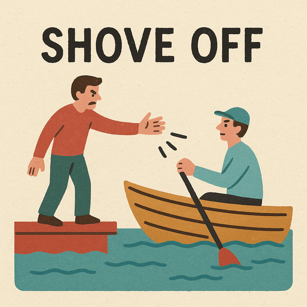 shove off meaning and examples thumbnail