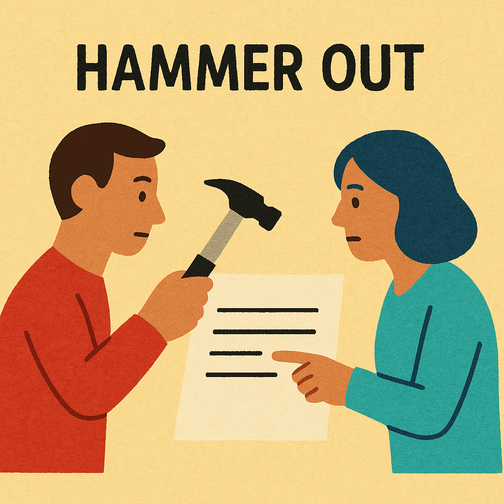 hammer out meaning and examples thumbnail